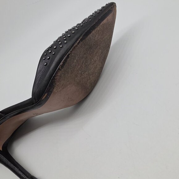 Coach Studded Heels Leather Black Retro Shoes Pumps - Picture 6 of 16